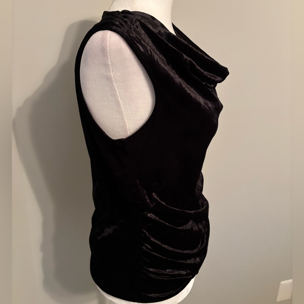 🆕 CALVIN KLEIN Velvet Cowl Neck Sleeveless Blouse - Picture 2 of 5